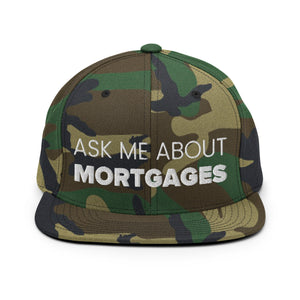 Camo Green Ask Me About Mortgages Snapback Hat