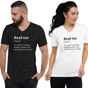 Real·tor Definition Unisex V-Neck T-Shirt