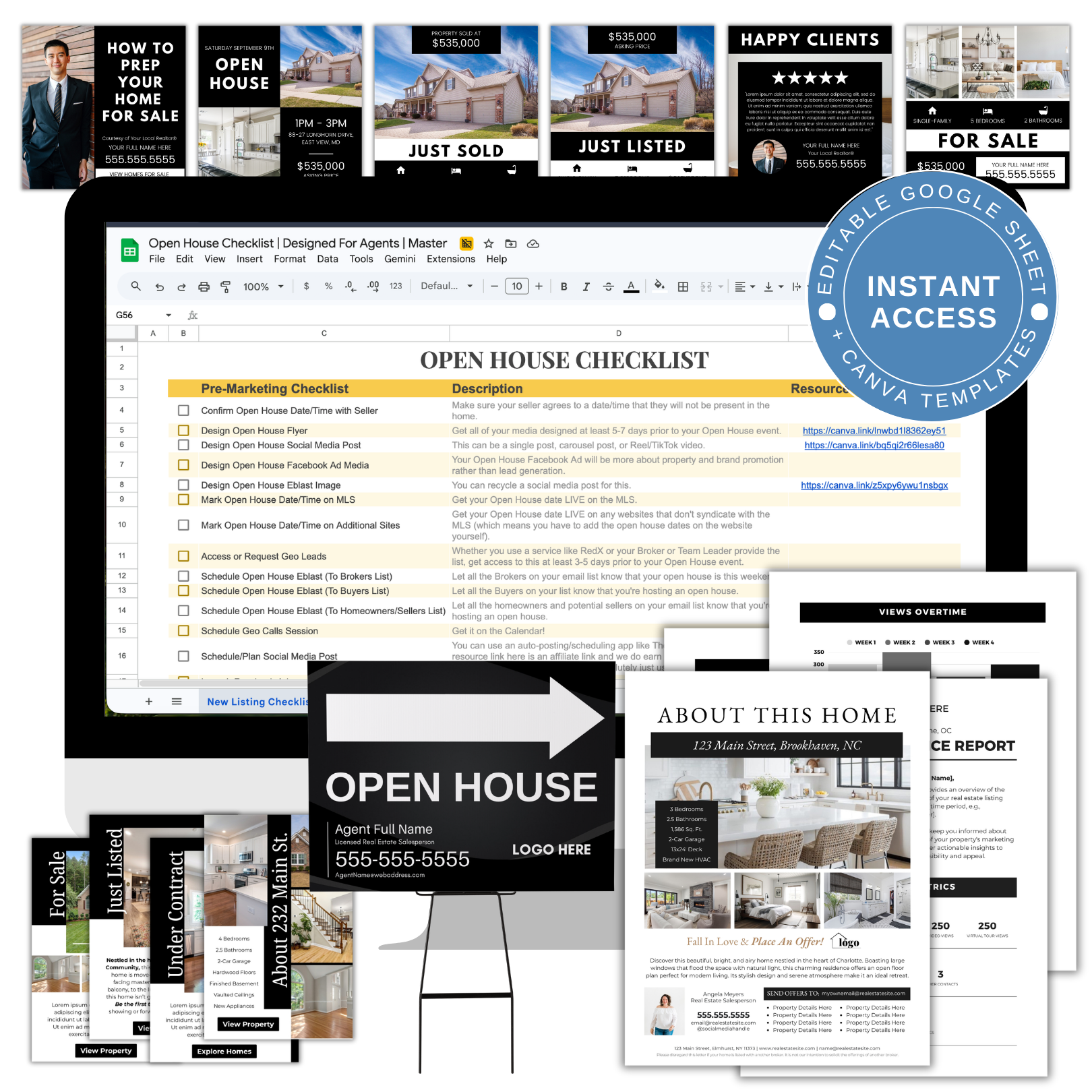 Open House Checklist - Real Estate Google Sheet Tool
