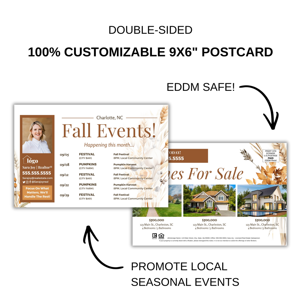 Fall Harvest Themed Postcard & Flyer