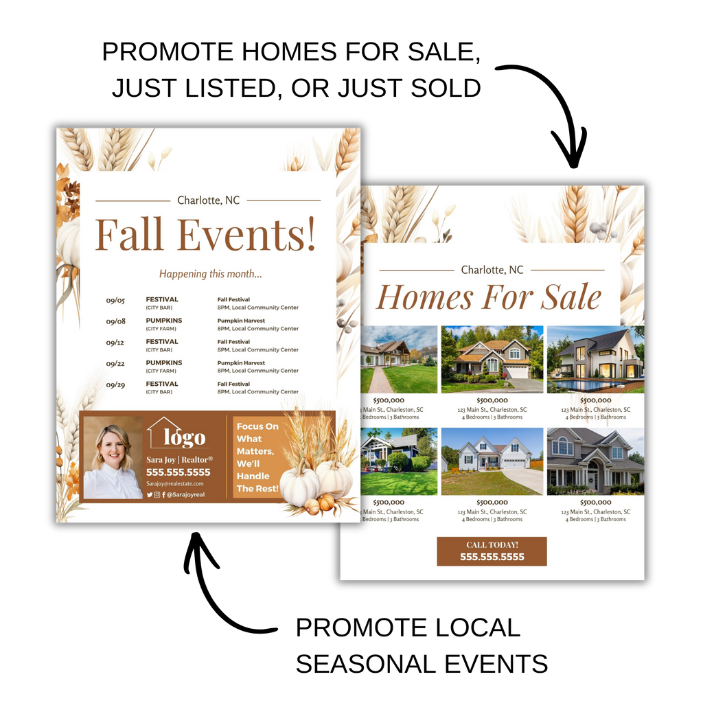 Fall Harvest Themed Postcard & Flyer