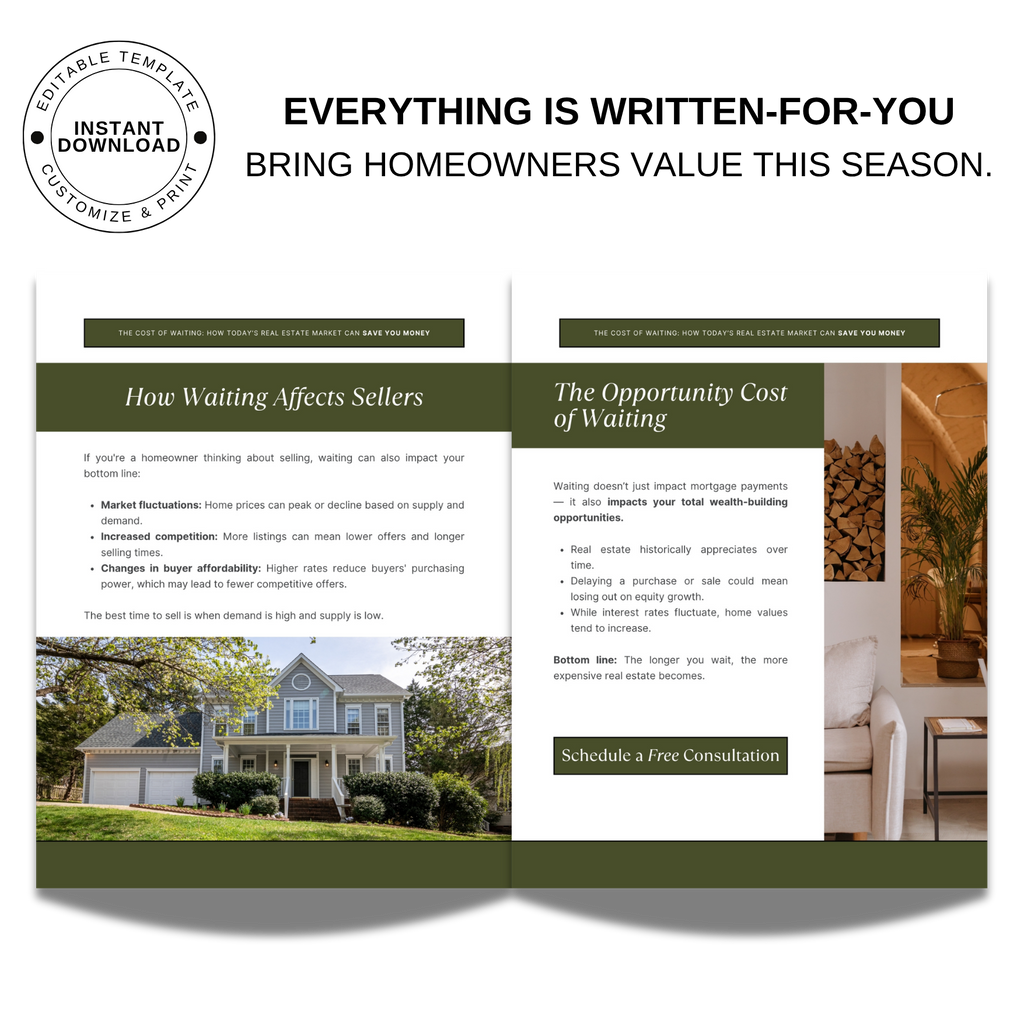 The Cost of Waiting - Real Estate Lead Magnet