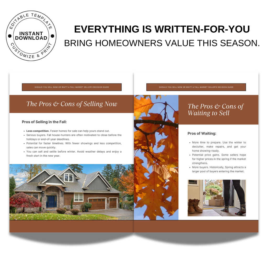 Should You Sell Now or Wait? Fall Market Seller's Guide - Lead Magnet