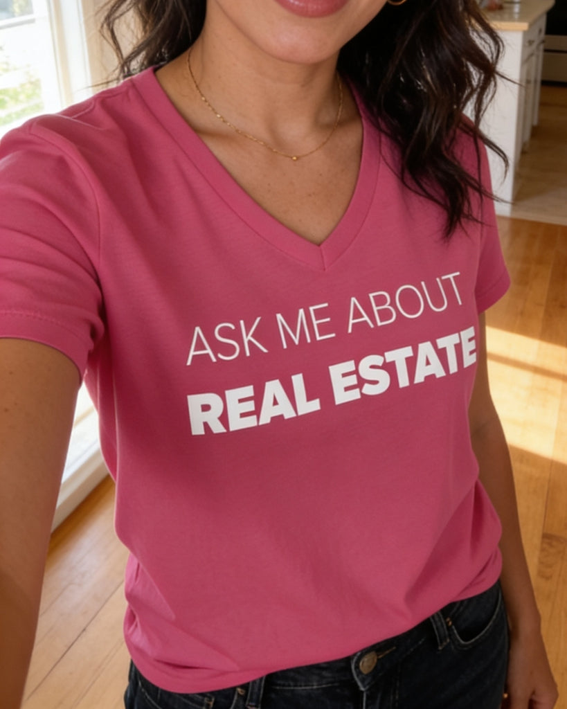 Ask Me About Real Estate Women’s Relaxed V-neck T-shirt