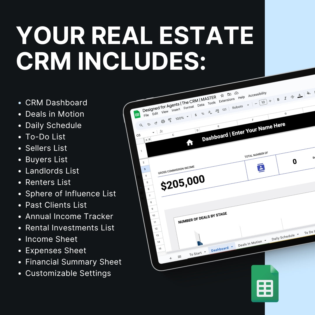 Agent Command Hub - Real Estate CRM (Google Sheet Tool)