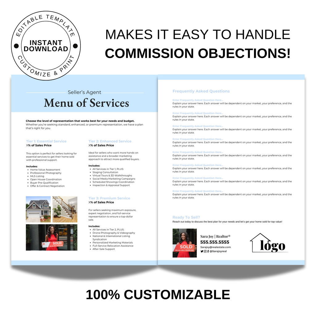 Menu of Services - Sellers Agent