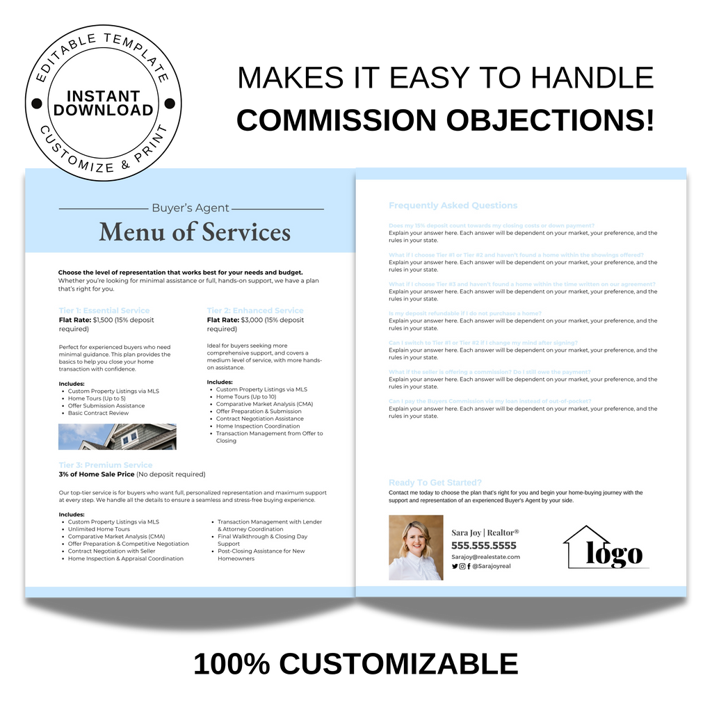 Menu of Services - Buyers Agent