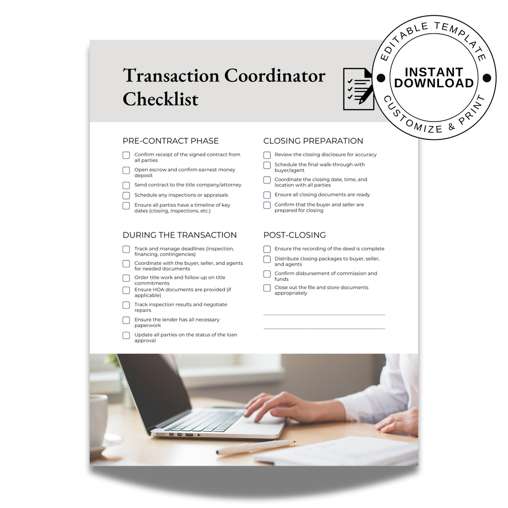 Transaction Coordinator Checklist