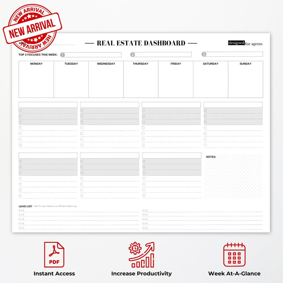 Real Estate Productivity Dashboard [Digital Download]