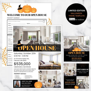 Halloween Theme Open House Template Design Pack - Pumpkins