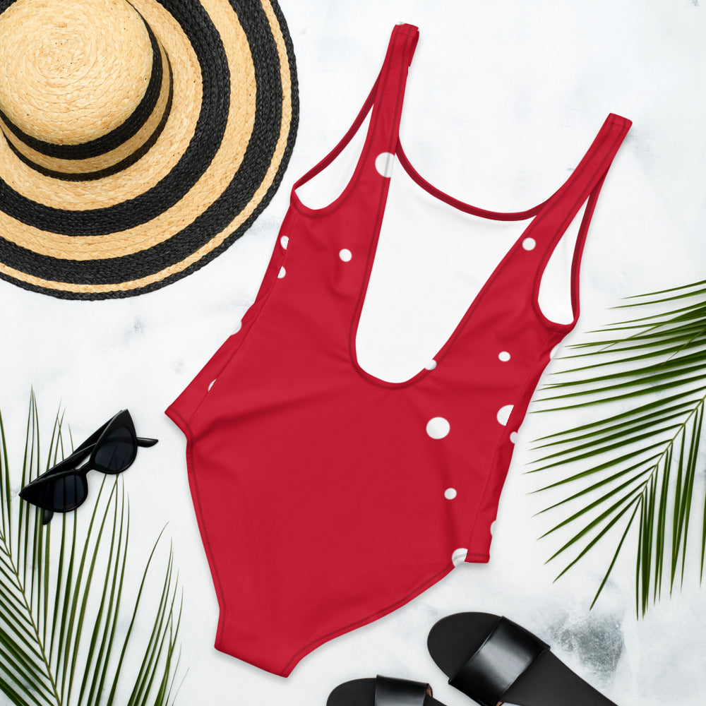 Red Ask Me About Real Estate One-Piece Swimsuit