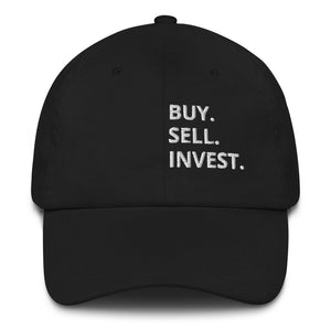 Buy. Sell. Invest. Vertical Dad Hat