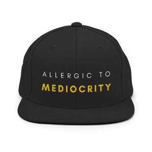 Allergic To Mediocrity Yellow Snapback Hat