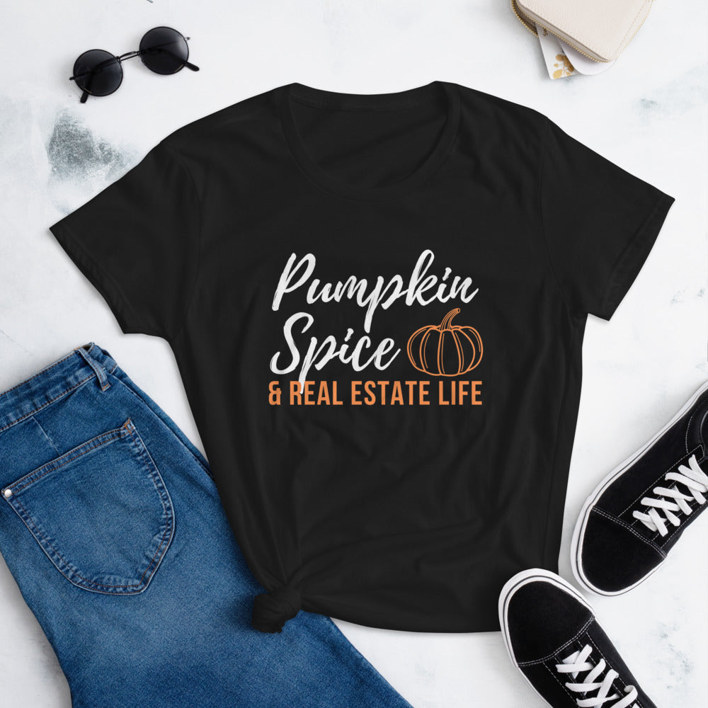 Halloween Pumpkin Spice and Real Estate Life Women's Fit T-shirt